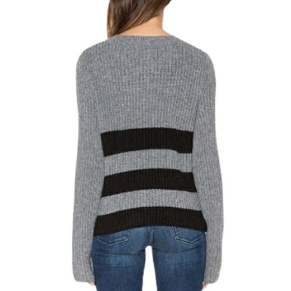 Equipment Pullover Sweater Gray Wool Alpaca Striped Crew Neck Sz S Dark Academia - Picture 8 of 11